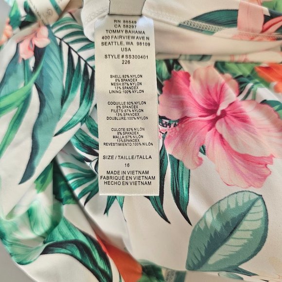 Tommy Bahama Tropi-Calling Bandeau One-Piece Swimsuit Size 16 - Picture 10 of 12